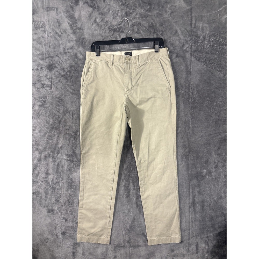 J.Crew Broken-In Chino Khaki Tan Mens Flat Front Cotton Twill Pants 32x31